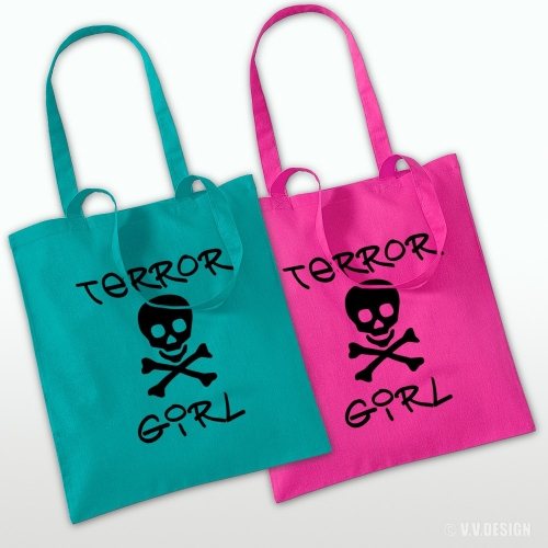 Terror Girl Totenkopf Umweltbeutel