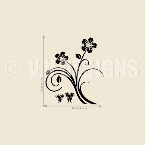 Blumen und Schmetterlinge Aufkleber Shop