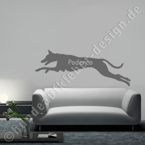 Podenco Aufkleber Wandtattoo personalisiert