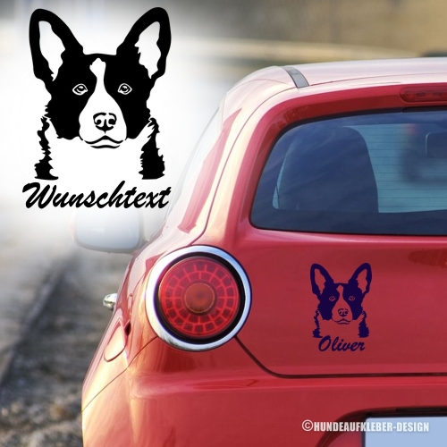 Welsh Corgi Autoaufkleber mit Wunschtext