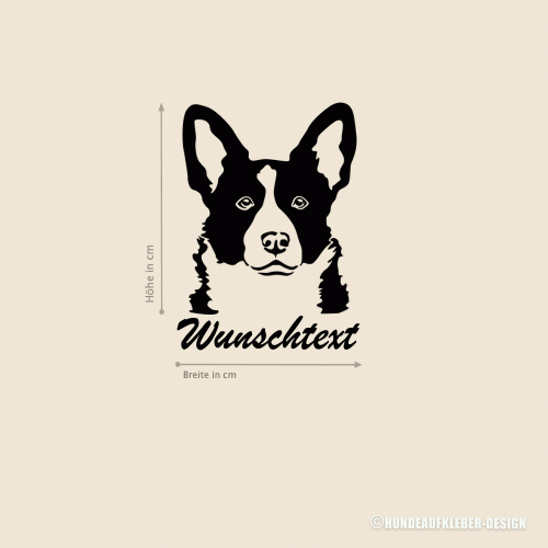 Welsh Corgi Hundeaufkleber Wandtattoo mit Name