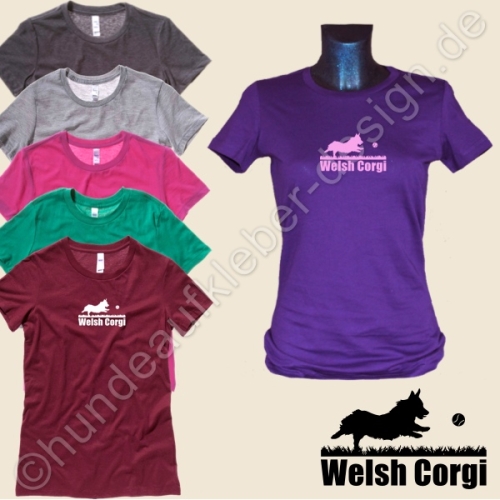 Welsh Corgi Tee Shirts fuer Frauen