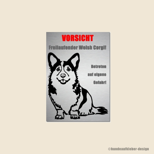 Welsh Corgi Hunde Warnschild