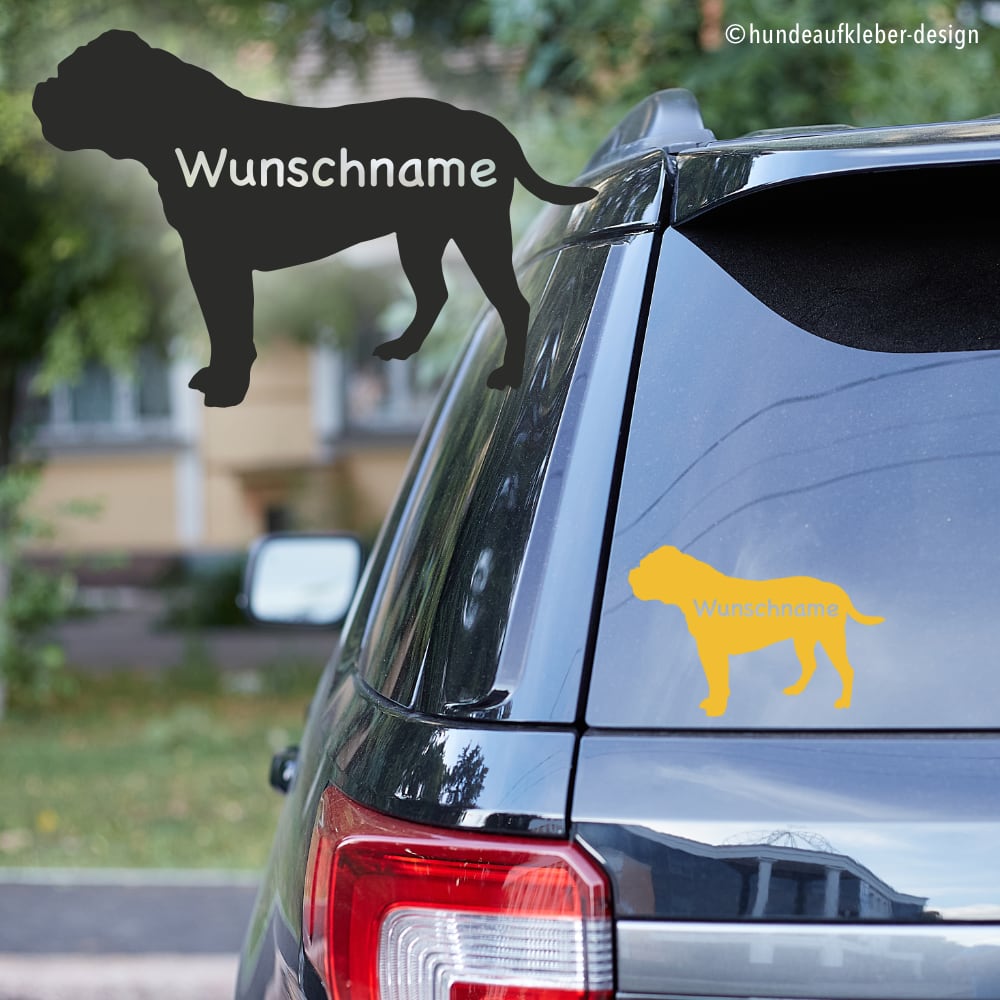 Hundeaufkleber Shop  Continental Bulldog Autoaufkleber Silhouette