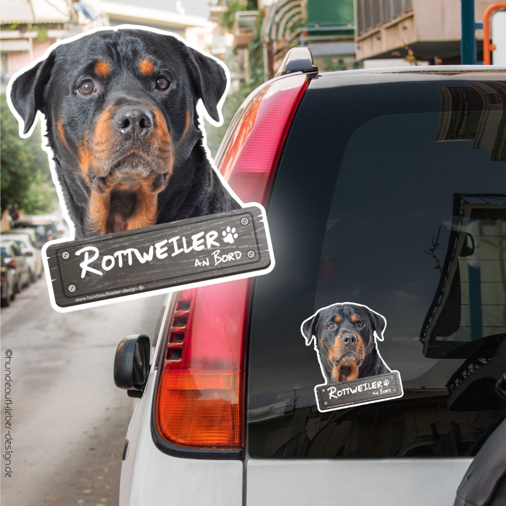 Hundeaufkleber Shop  Rottweiler an Bord Autoaufkleber