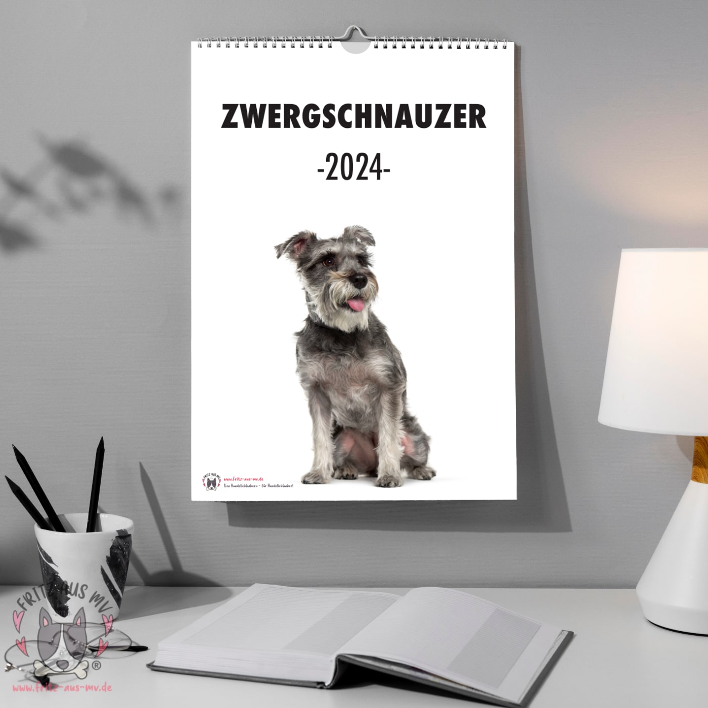 Hundeaufkleber Shop  Zwergschnauzer Kalender 2024