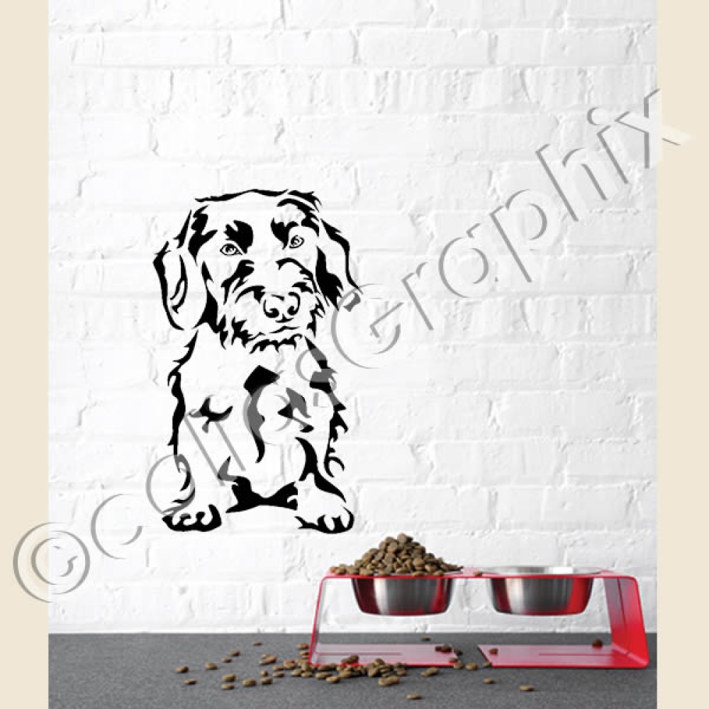 Rauhaar Dackel wandtattoo hunde