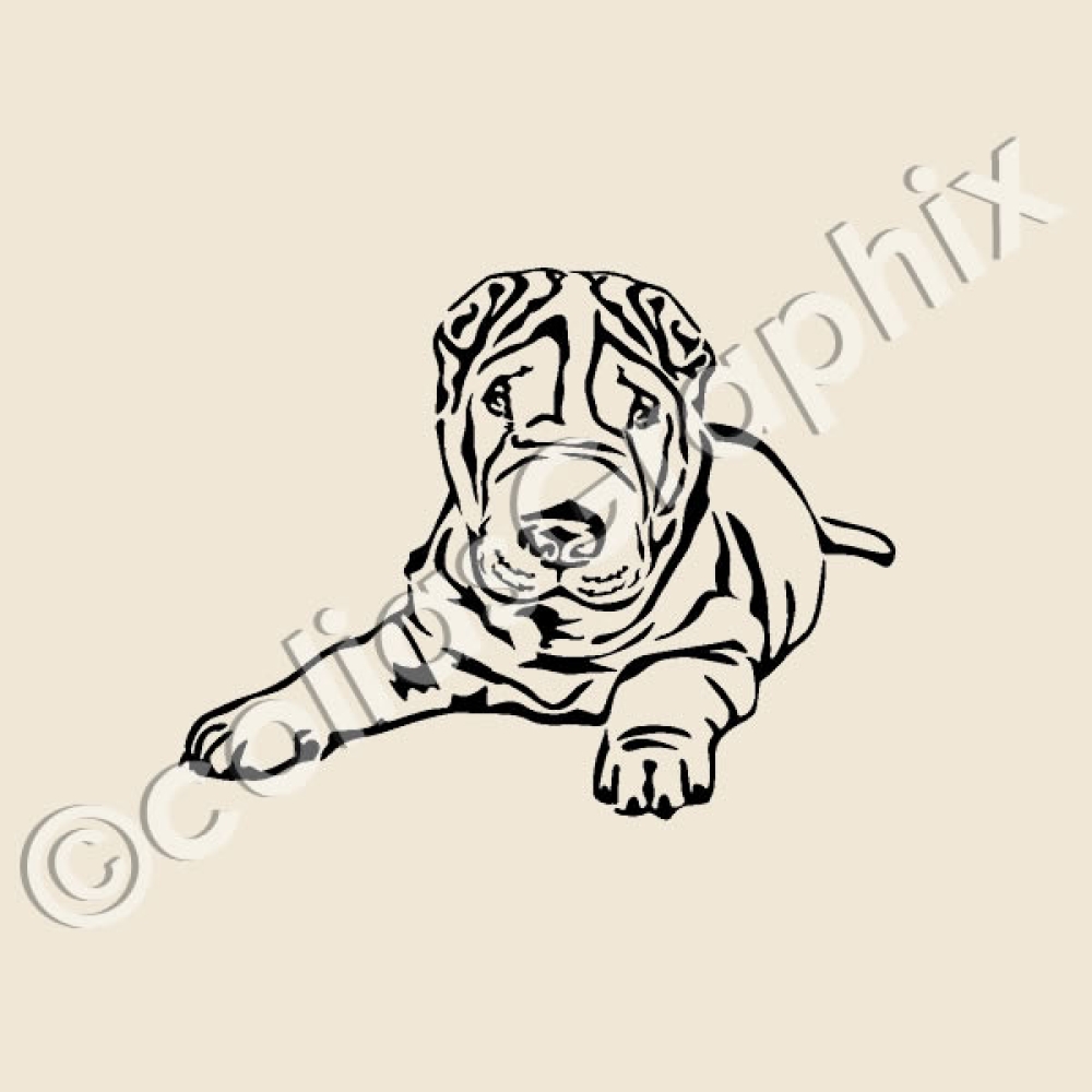 Shar Pei hundeaufkleber