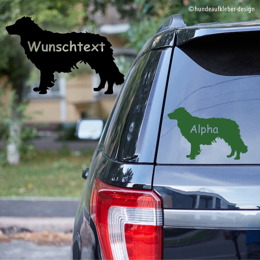 Australian Shepherd Umriss Autoaufkleber mit Hundename