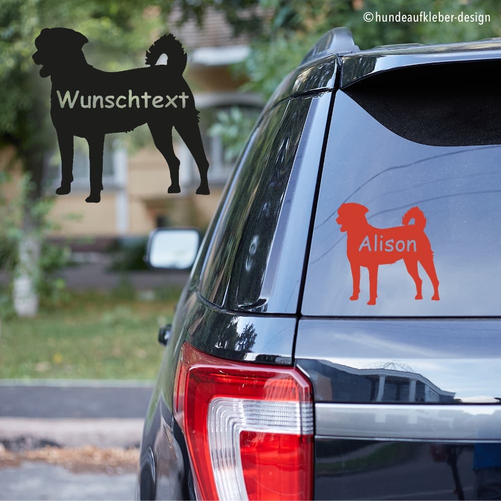 Appenzeller Sennenhund Umriss Autoaufkleber mit Hundename