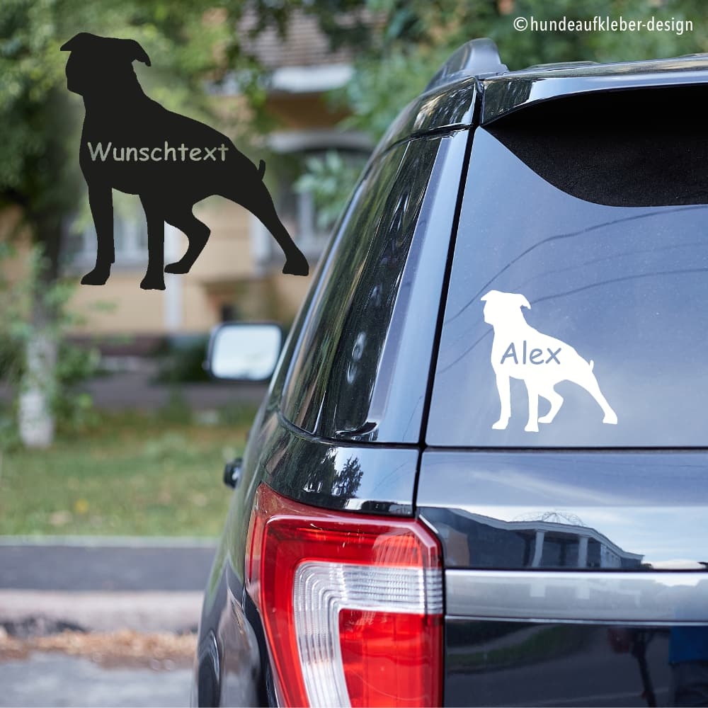 American Staffordshire Terrier Umriss Autoaufkleber mit Hundename