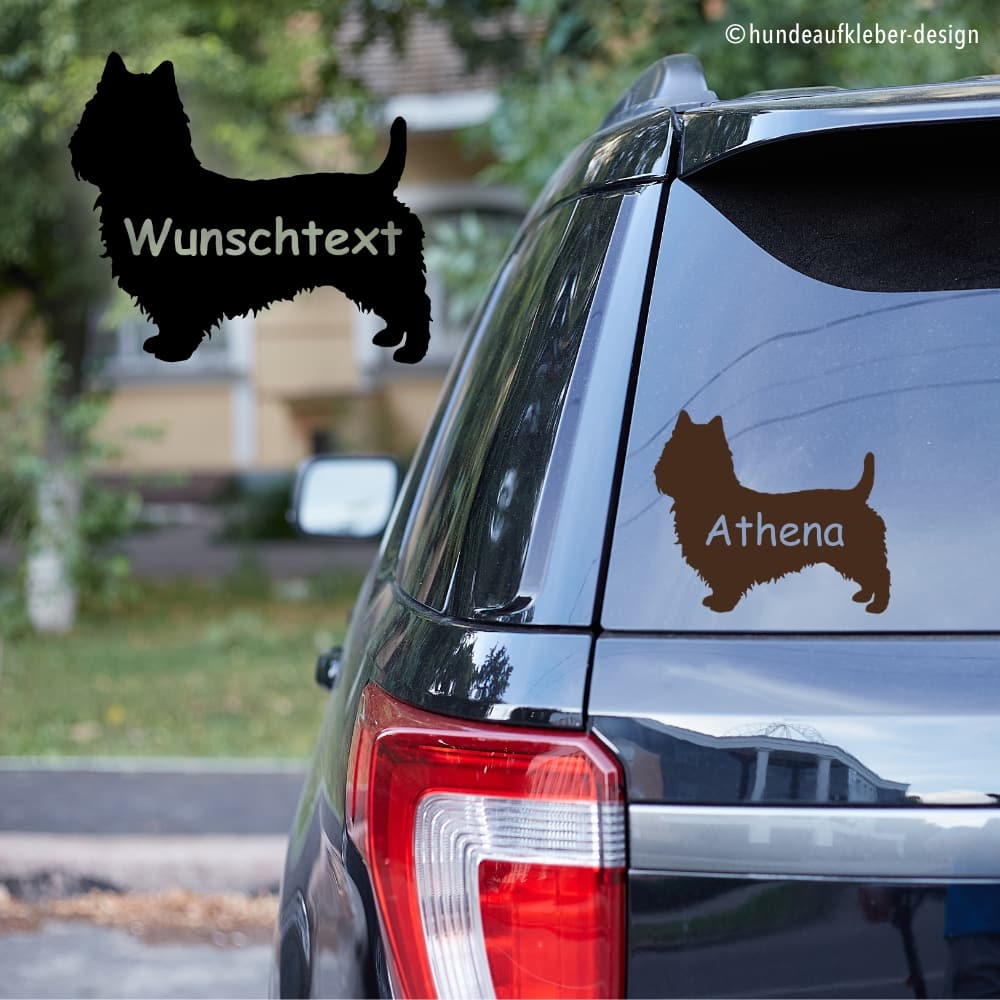 Australian Terrier Umriss Autoaufkleber mit Hundename
