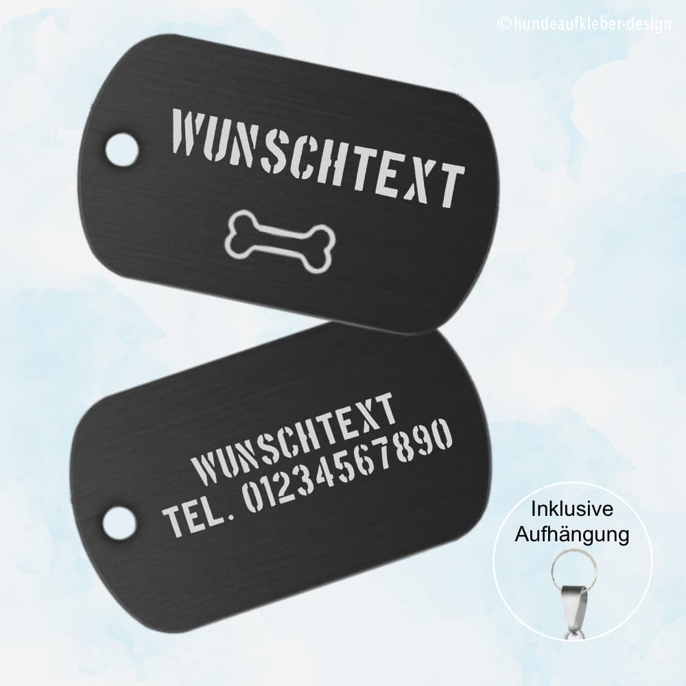 Halsbandanhänger Militär mit Gravur