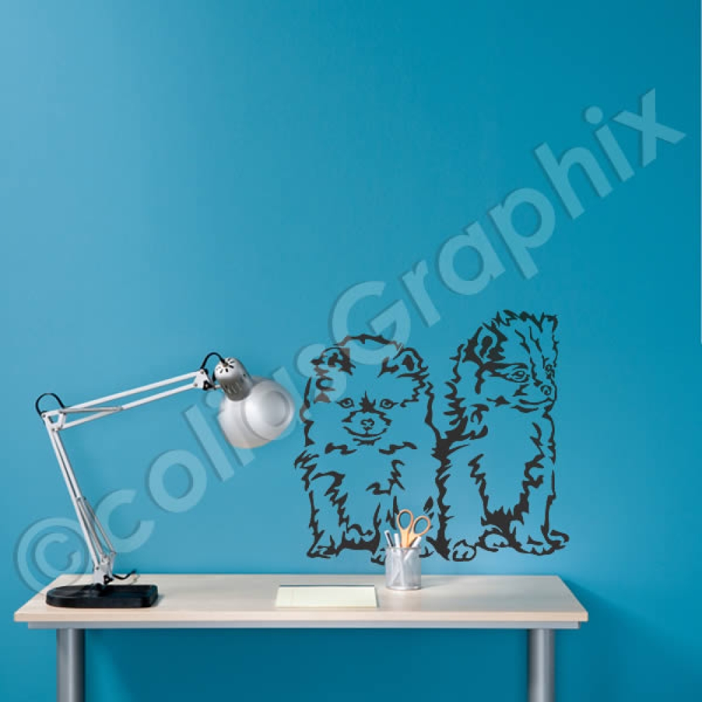 Zwergspitz wandtattoo hunde