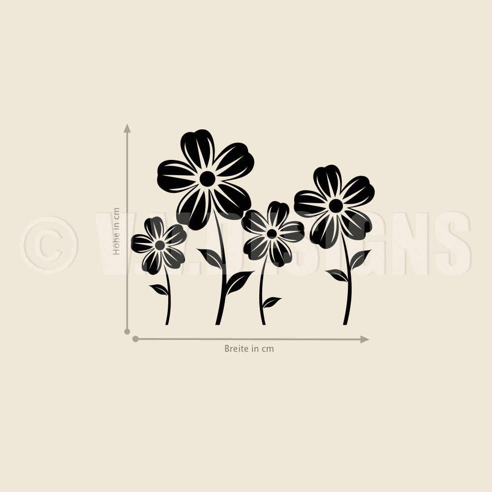 Blumenaufkleber Set Wand