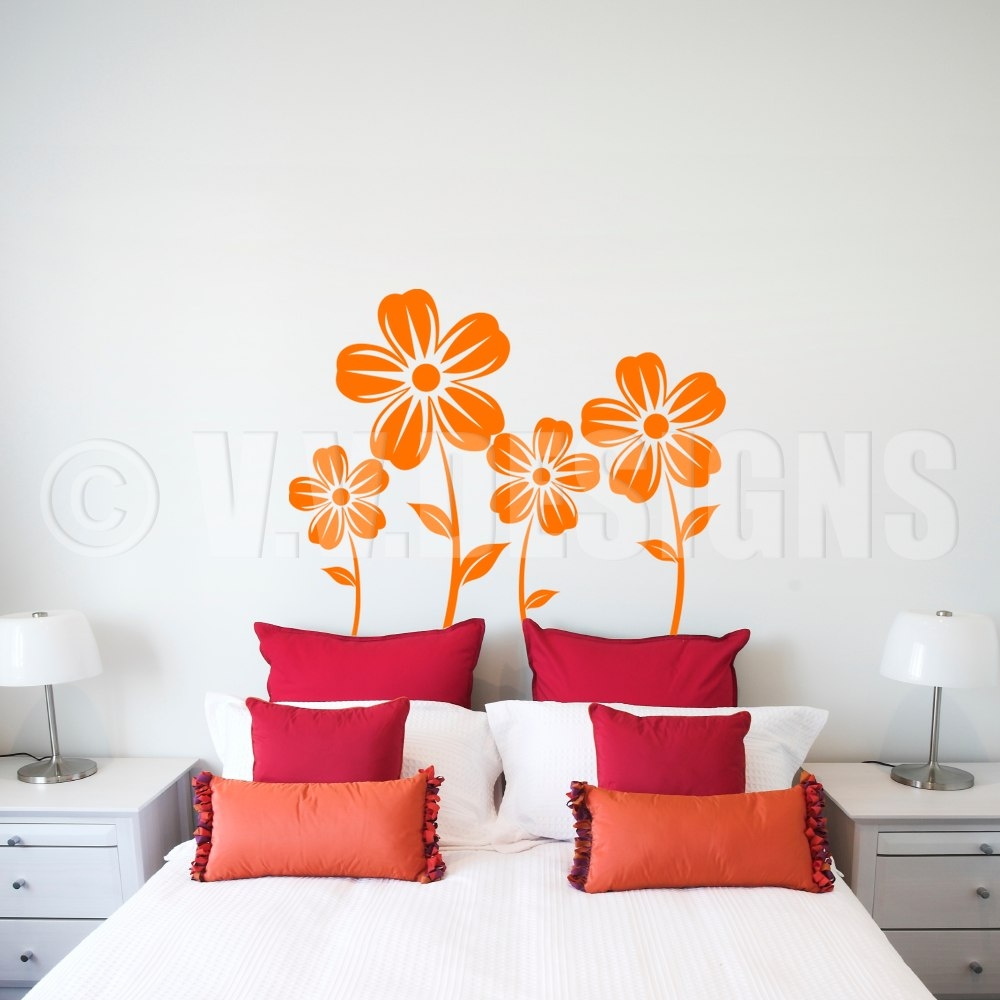 Blumen 4er Set Wandtattoo