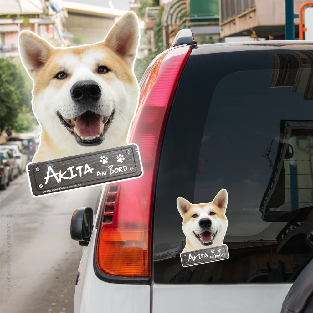 Akita an Bord Autoaufkleber