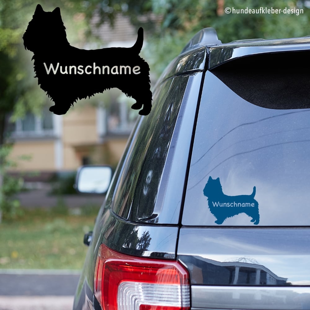 Australian Terrier Umriss Autoaufkleber mit Hundename