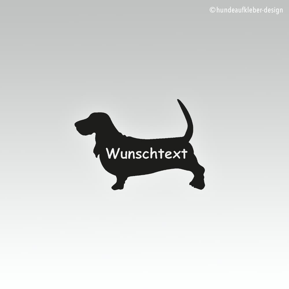 Basset Hound Hundeaufkleber mit Wunschtext