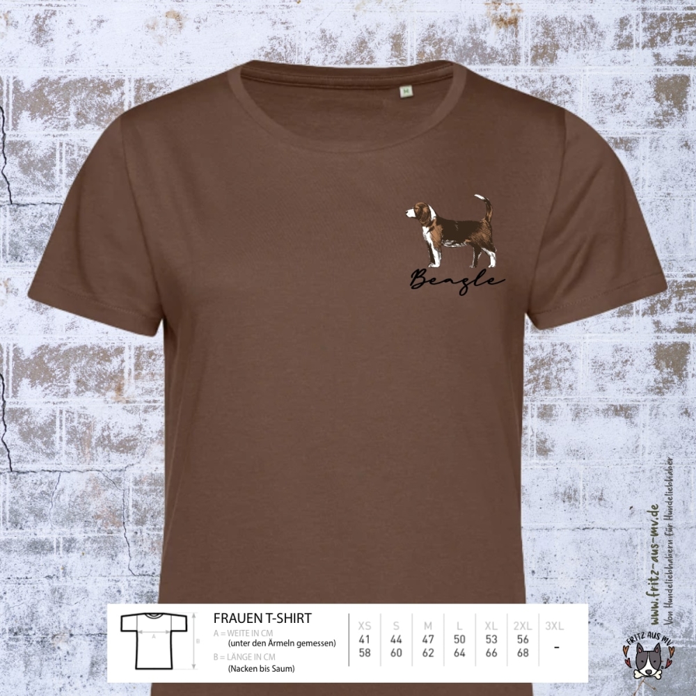 Beagle Damen T-Shirt Farbe mocha