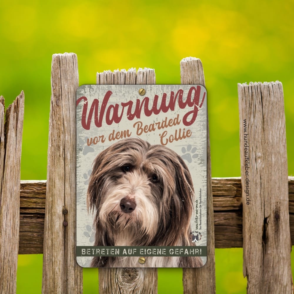 Bearded Collie Hundeschild DIN A5