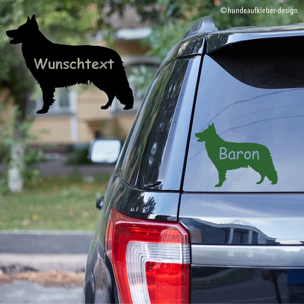 Berger Blanc Suisse Umriss Autoaufkleber mit Hundename