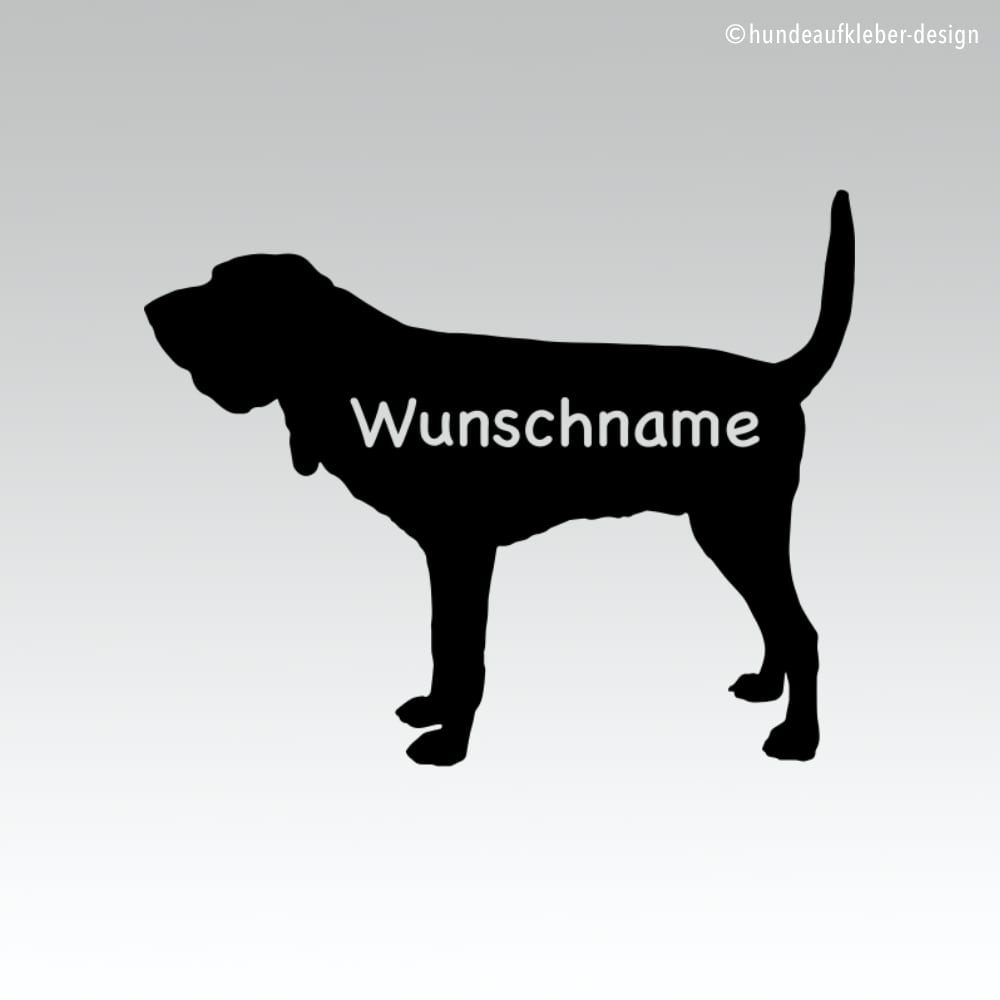 Bloodhound Hundeaufkleber mit Wunschtext