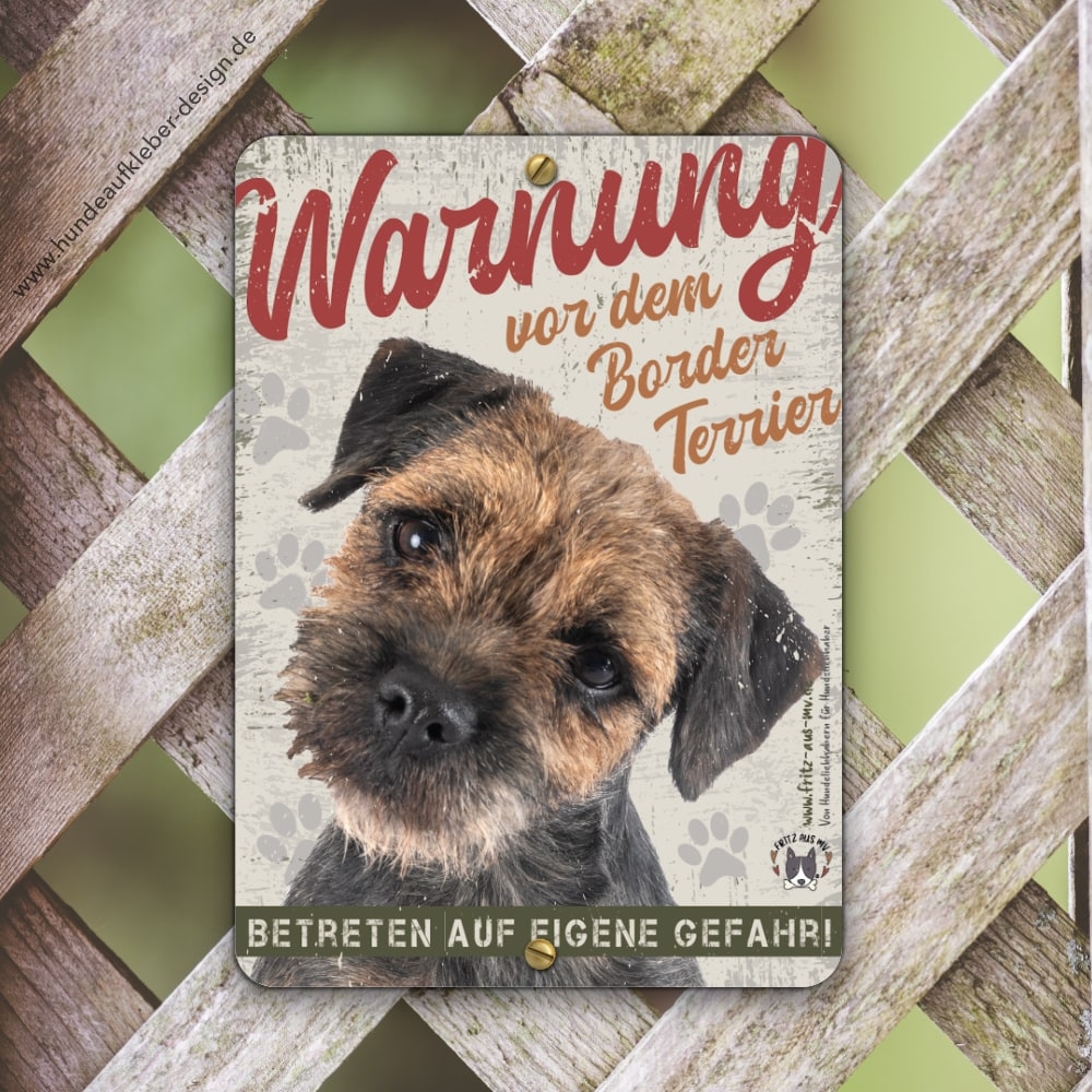 Border Terrier Warnschild DIN A5