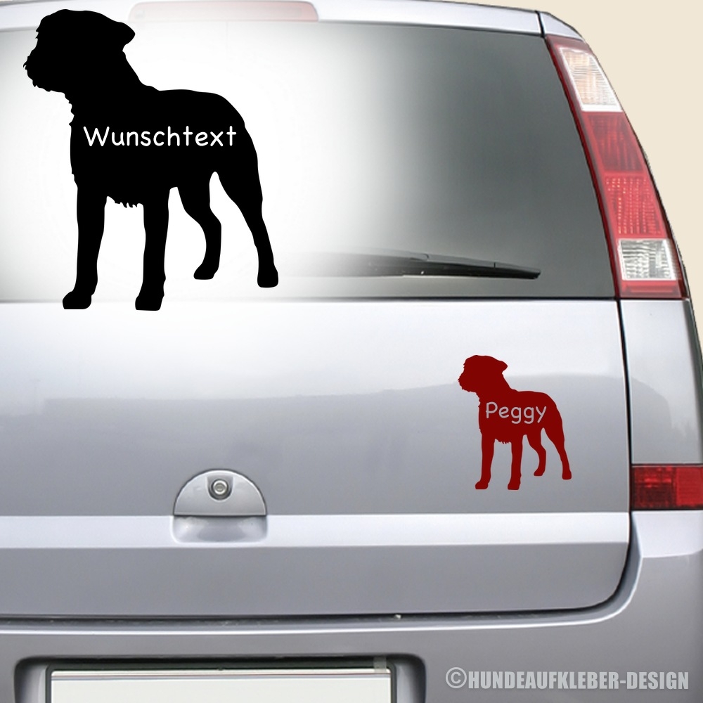 Border Terrier Silhouette Aufkleber mit Wunschtext