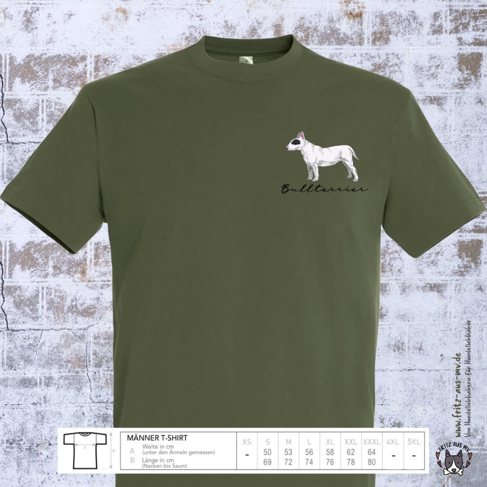 Bullterrier Herren T-Shirt Farbe army
