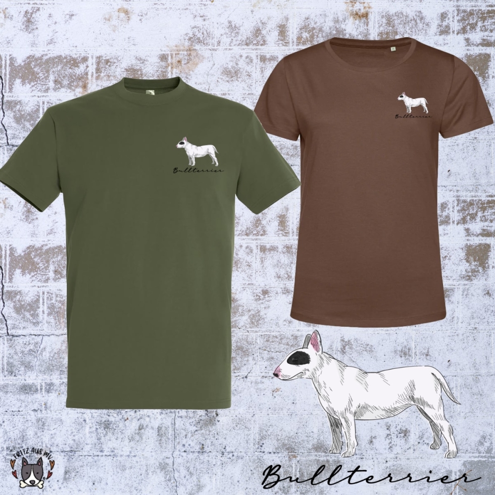 Bullterrier T-Shirt mit dezenten Brustdruck