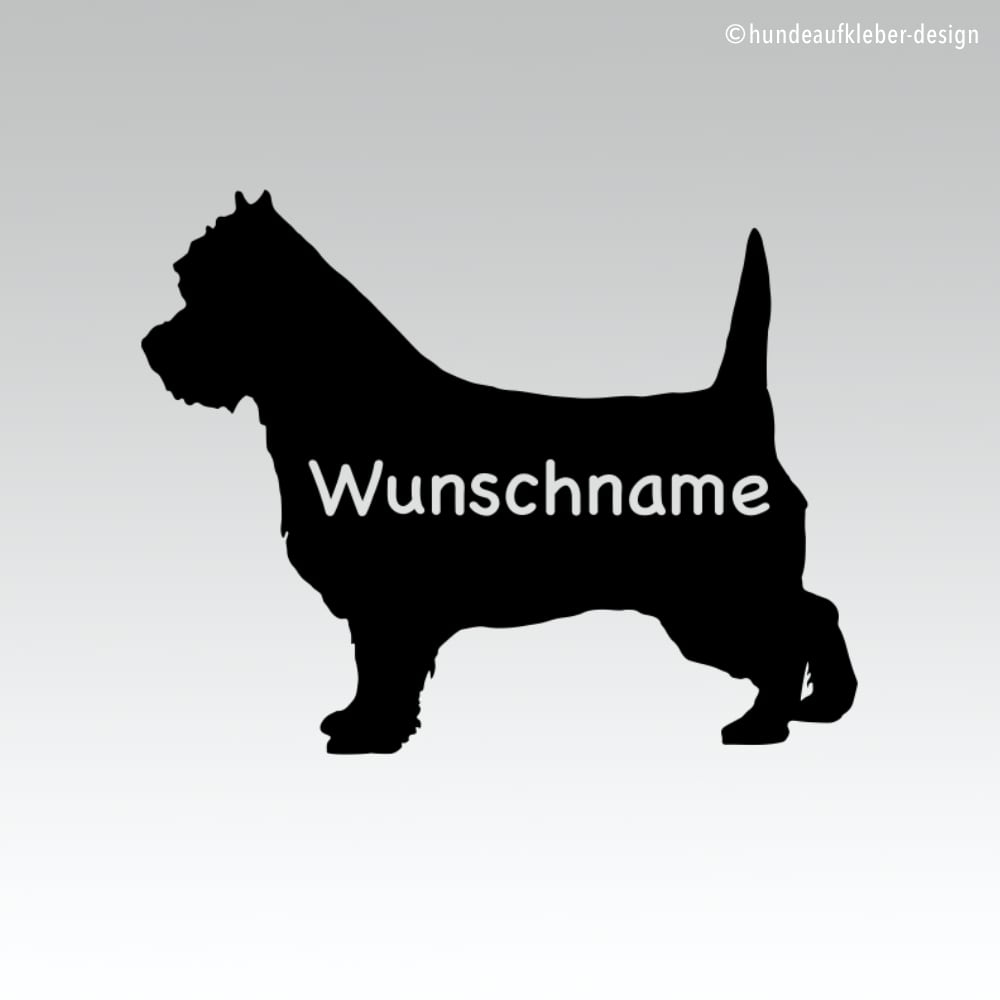 Cairn Terrier Hundeaufkleber mit Wunschtext