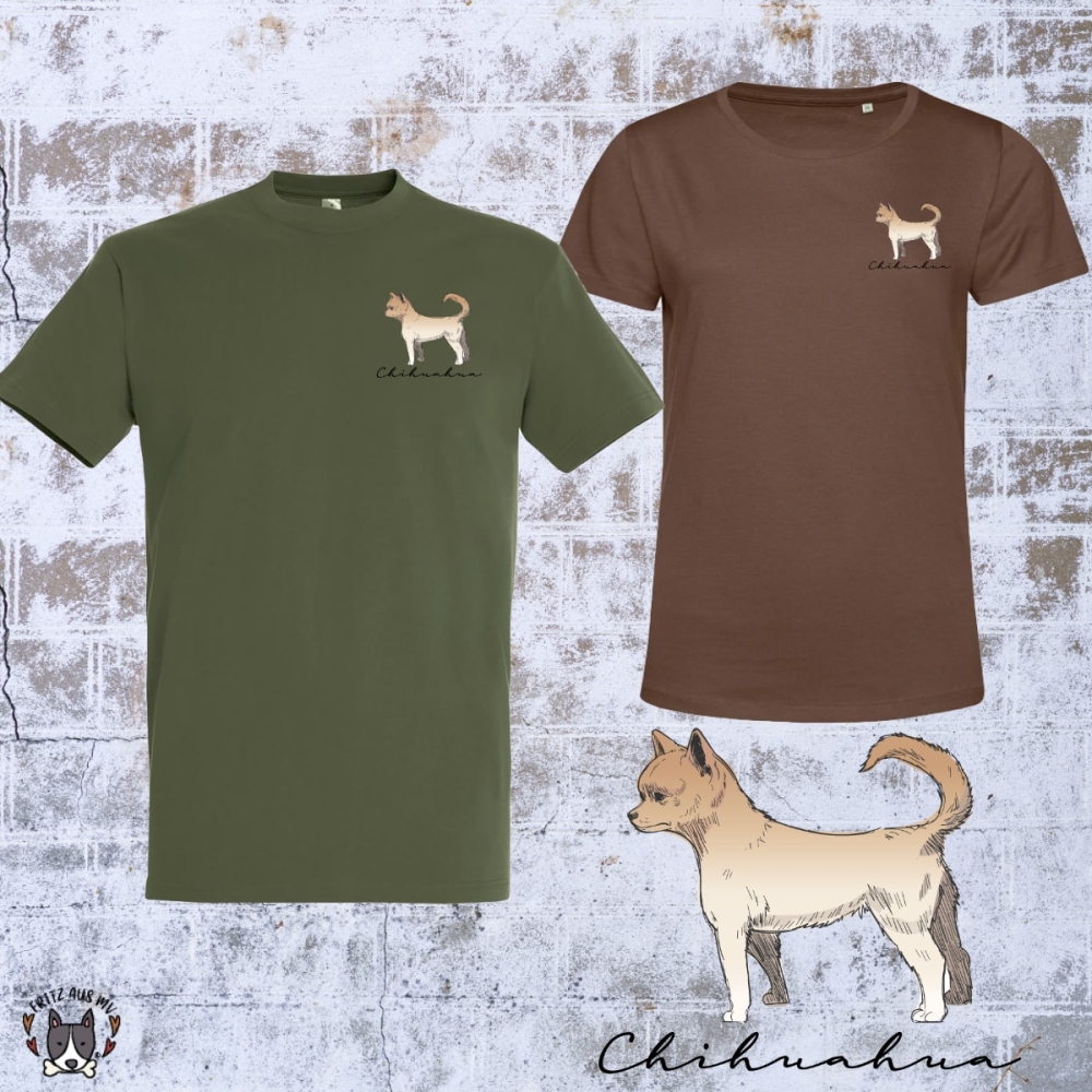 Chihuahua T-Shirt mit dezenten Brustdruck