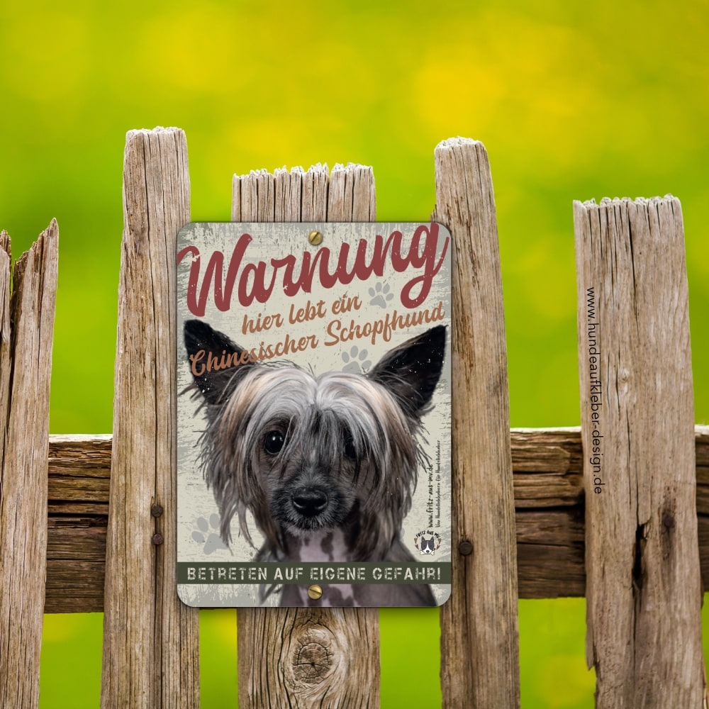 Chinesischer Schopfhund Hundeschild DIN A5