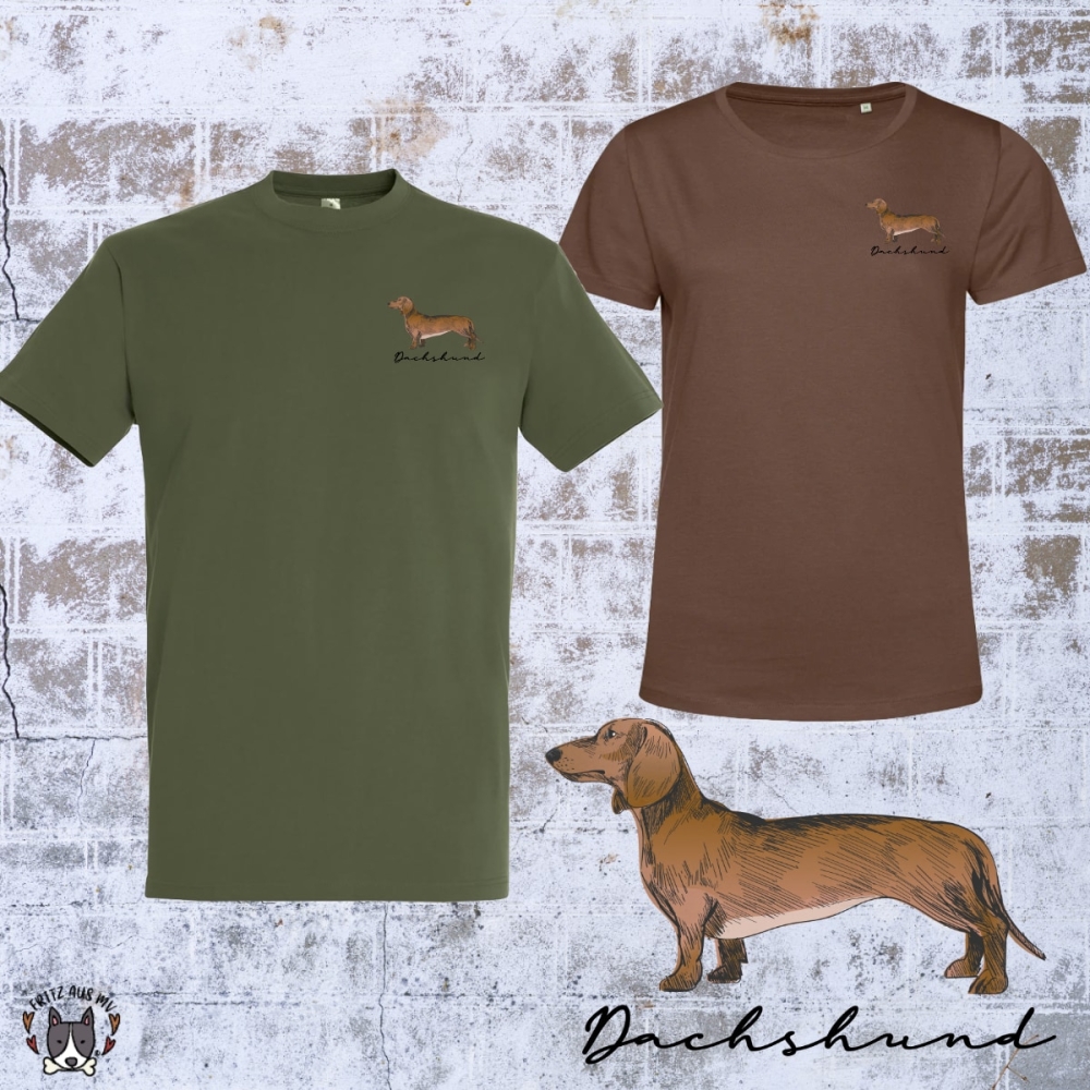 Dachshund T-Shirt mit dezenten Brustdruck