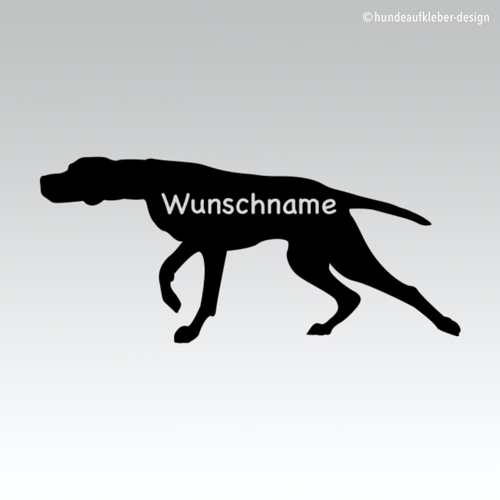 Deutsch Kurzhaar Hundeaufkleber mit Wunschtext