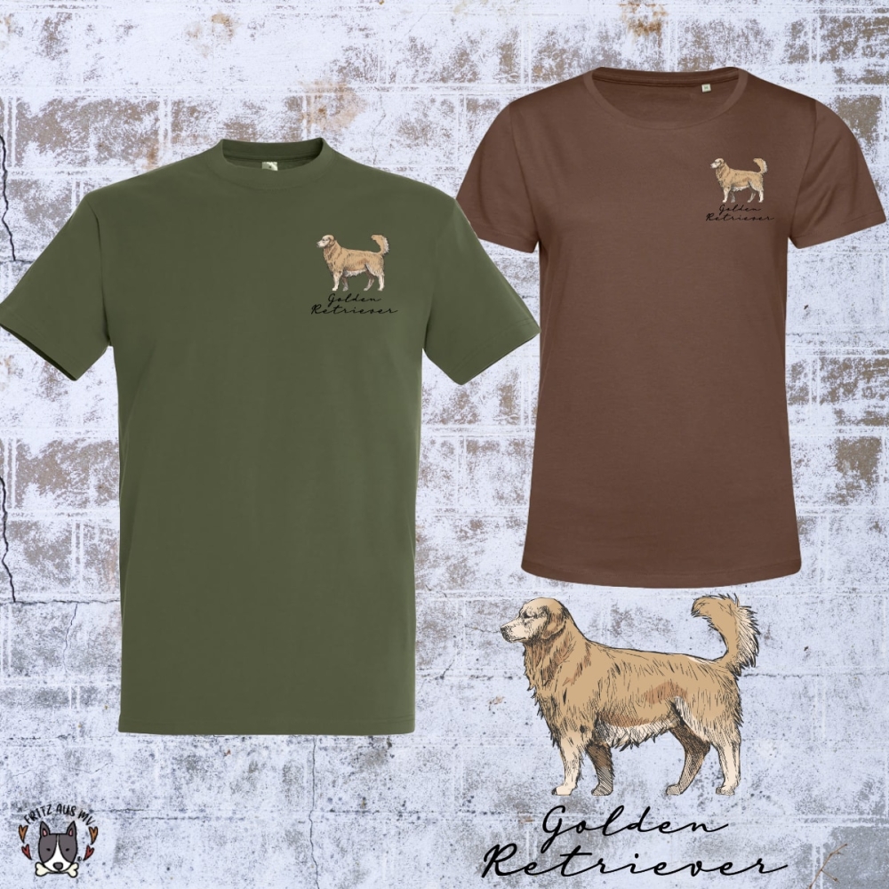 Golden Retriever T-Shirt mit dezenten Brustdruck