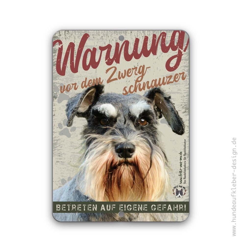 Zwergschnauzer Schild A5