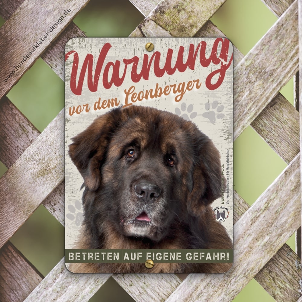 Leonberger Warnschild DIN A5