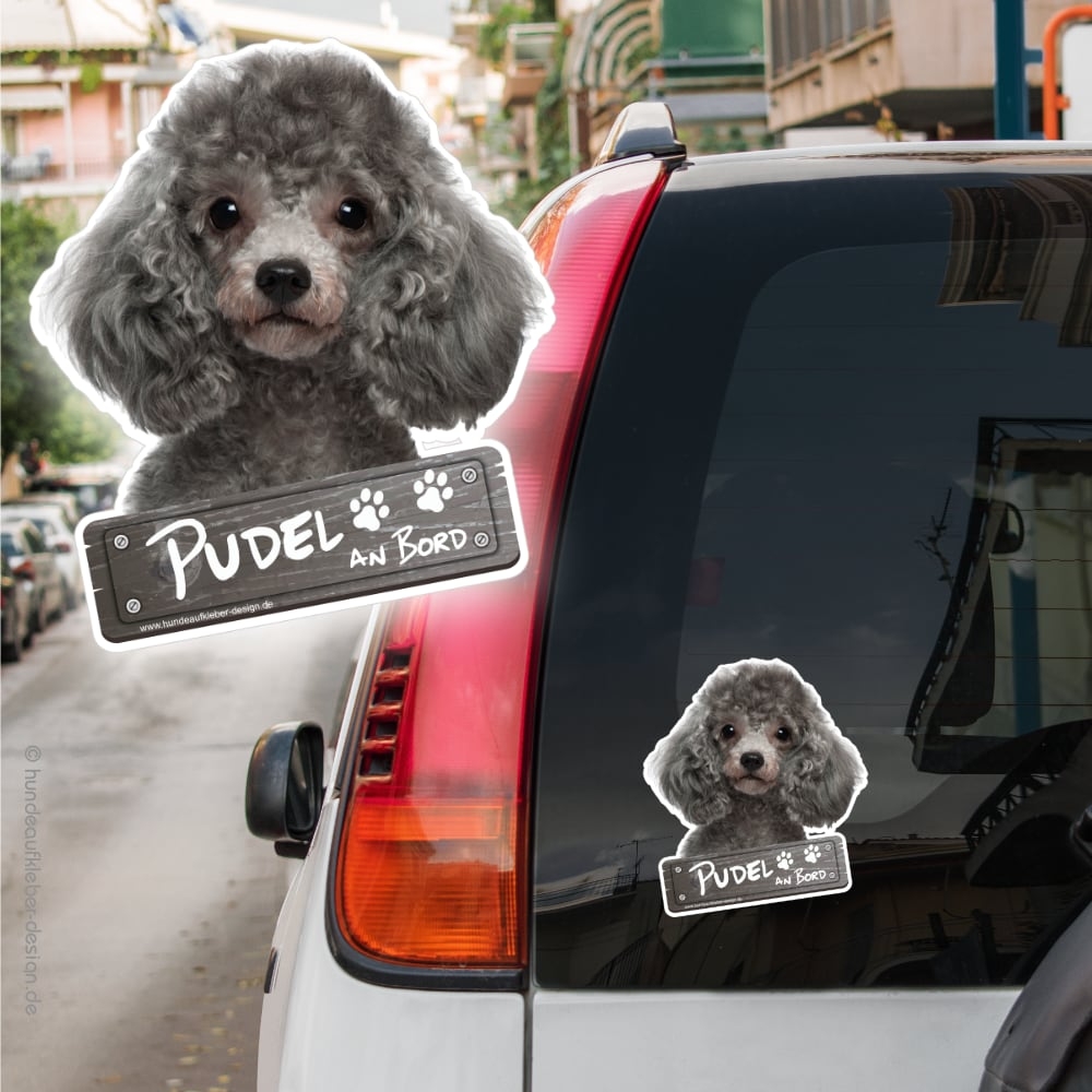 Pudel an Bord Autoaufkleber