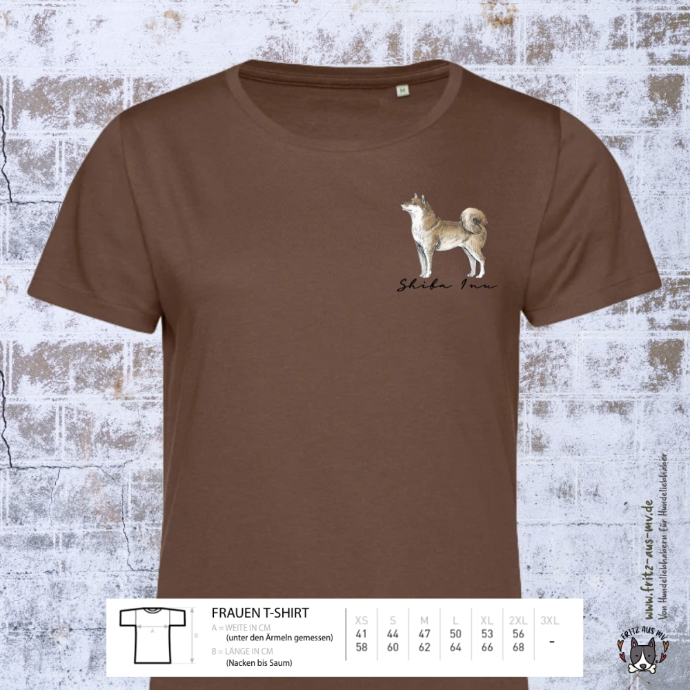 Shiba Inu Damen T-Shirt Farbe mocha