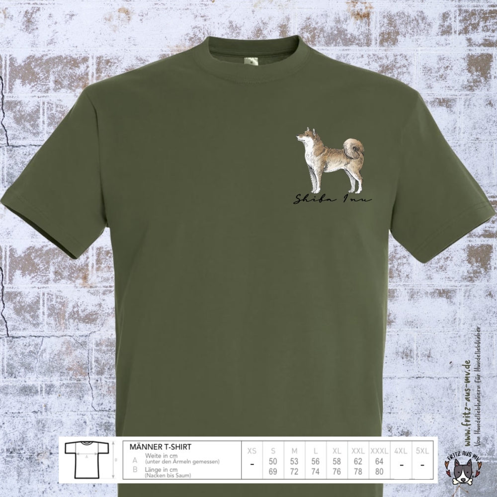 Shiba Inu Herren T-Shirt Farbe army