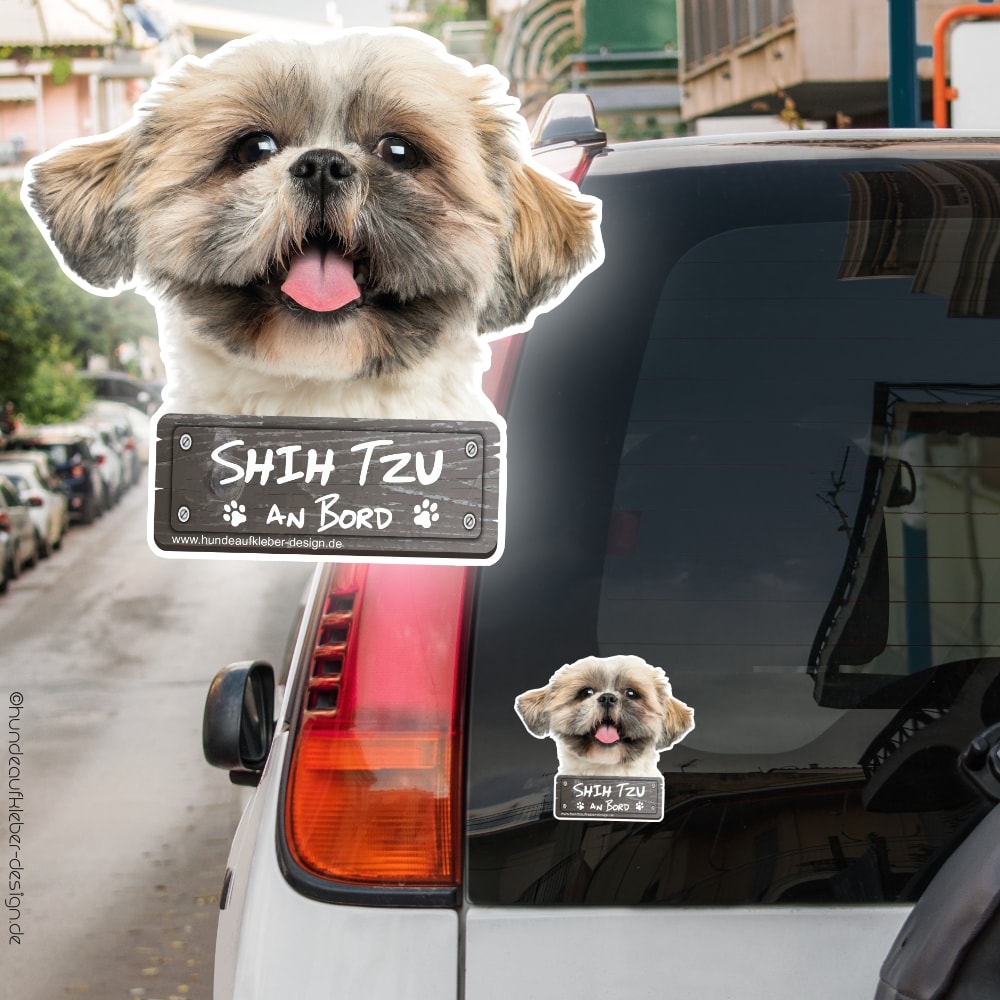 Shih Tzu Auto Aufkleber Lustige Aufkleber Auto Dame Hund Auto
