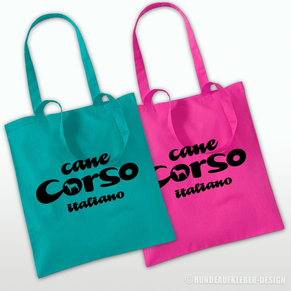 Shopping Bag Cane Corso in pink undbtuerkis