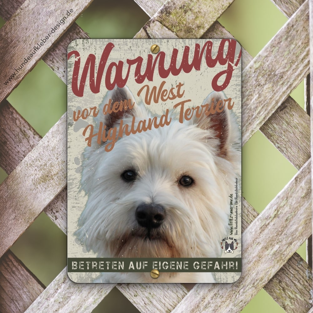 West Highland Terrier Warnschild DIN A5