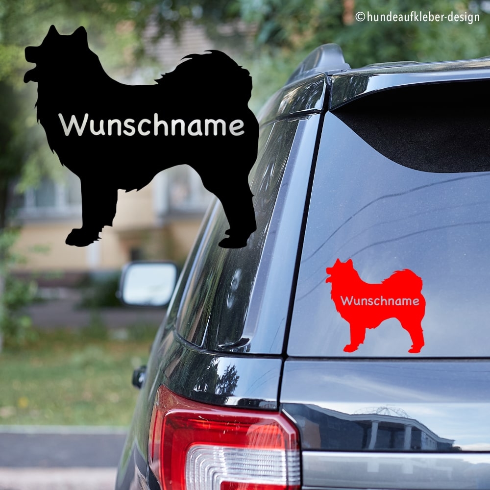 Yakutskaya Laika Umriss Autoaufkleber mit Hundename