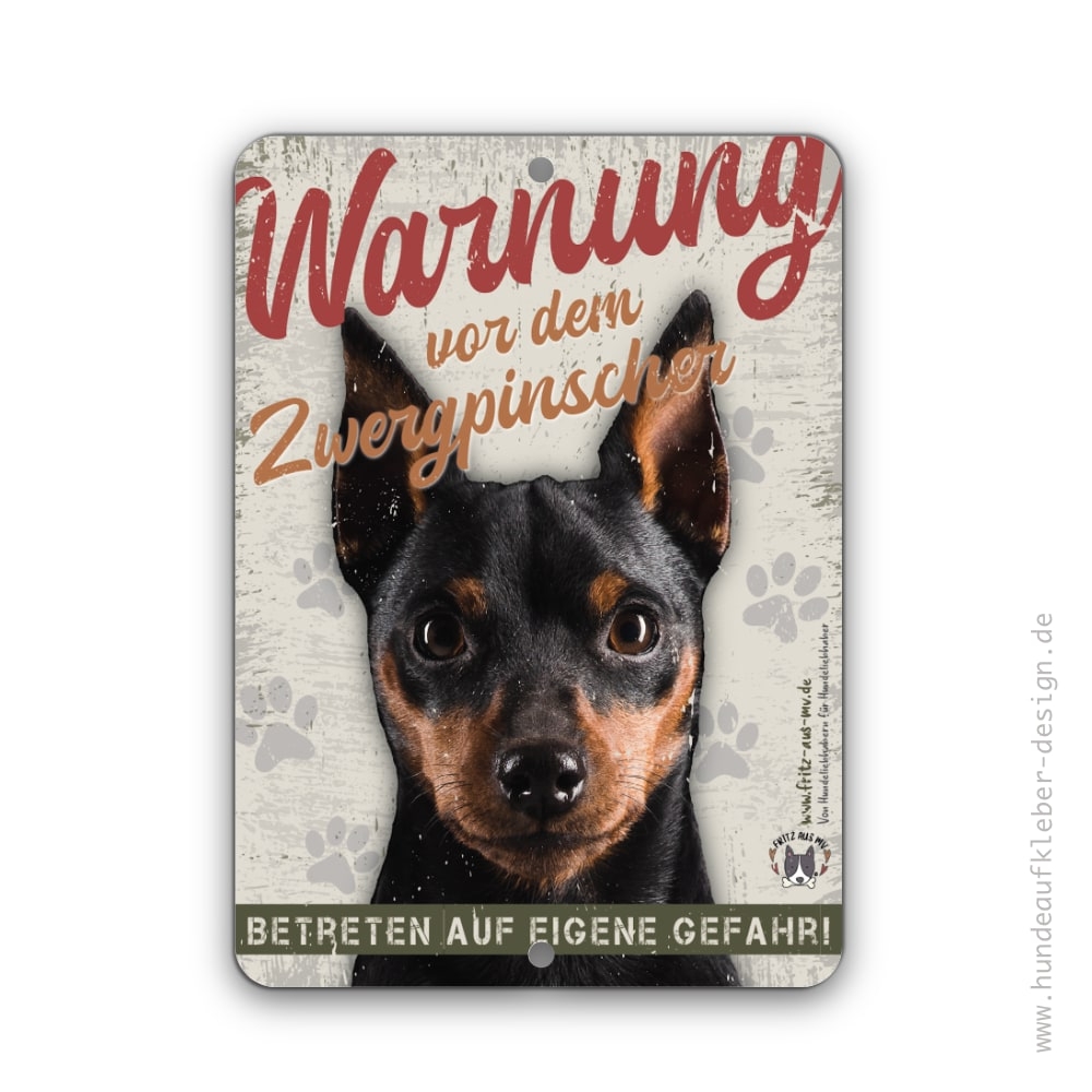 Zwergpinscher Schild A5