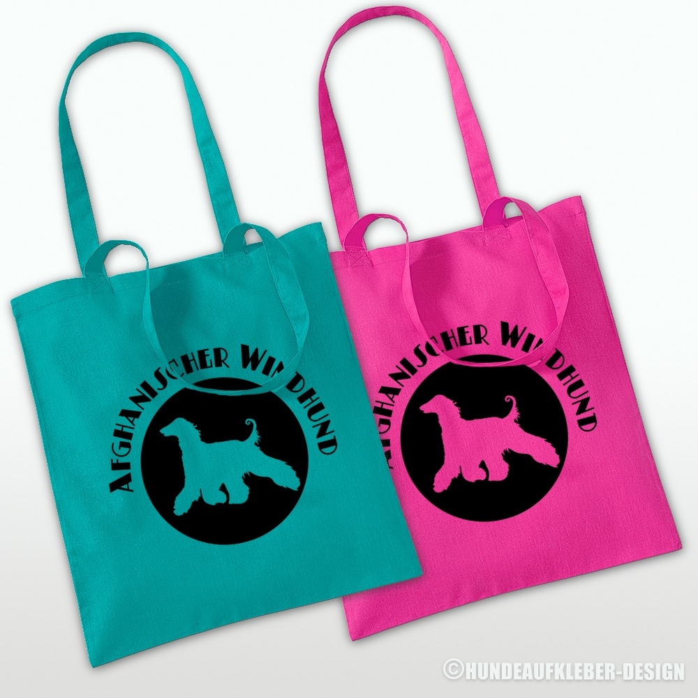 Afghanischer Windhund Tragetasche pink und türkis