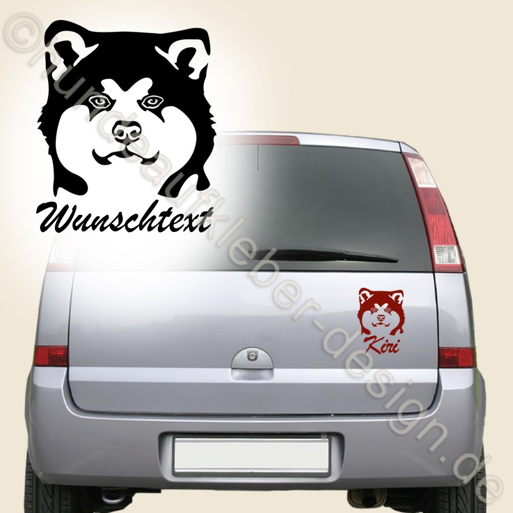 Akita Aufkleber für's Auto mit Wunschtext
