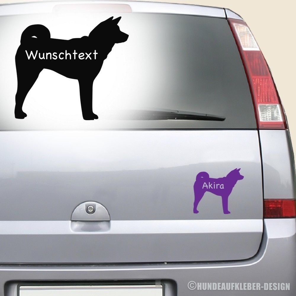Akita Autoaufkleber mit Wunschtext